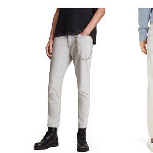 Dean Cropped Slim Jeans bleached black